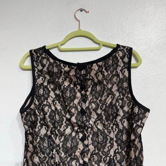 Ultra Dress Black Lace Sleeveless Blouse Sz 14 - Picture 6 of 9